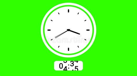 Round Clock Animation Wall Clock 3 Clock Greenscreen Animation Company Working Hours Stock ...