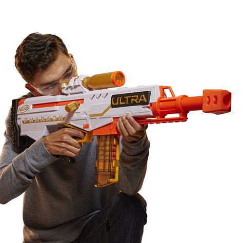 Buy Nerf Ultra Pharaoh Blaster with Premium Gold Accents, 10-Dart Clip, 10 Ultra Darts, Bolt ...