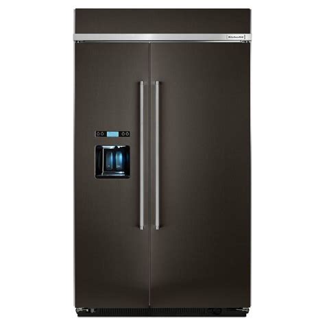 KitchenAid 29.5 cu. ft. Built-In Side by Side Refrigerator in Black ...