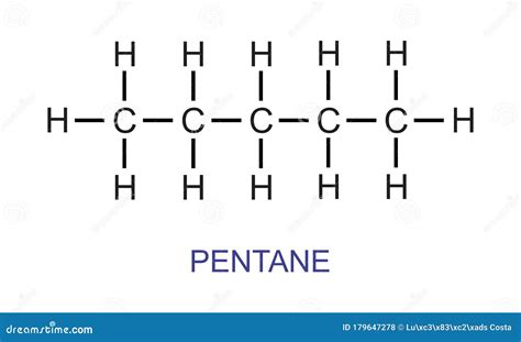 Pentane N-pentane Alkane Molecule. Skeletal Formula. Royalty-Free Stock Photography ...