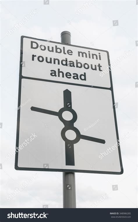 Double Mini Roundabout Ahead Sign Uk Stock Photo 348986285 | Shutterstock