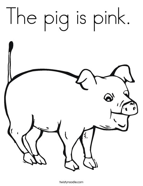 The pig is pink Coloring Page - Twisty Noodle