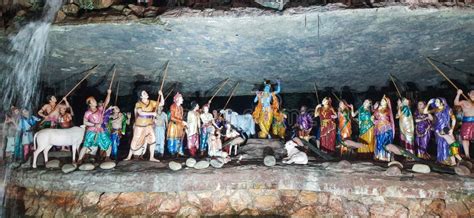 Shri Krishna Holding Govardhan Hill Sculptures in Prem Sagar Temple, Vrindavan, Uttar Pradesh ...