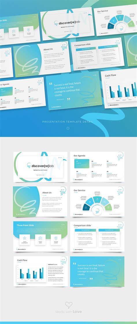 Powerpoint template Discover lab on Behance