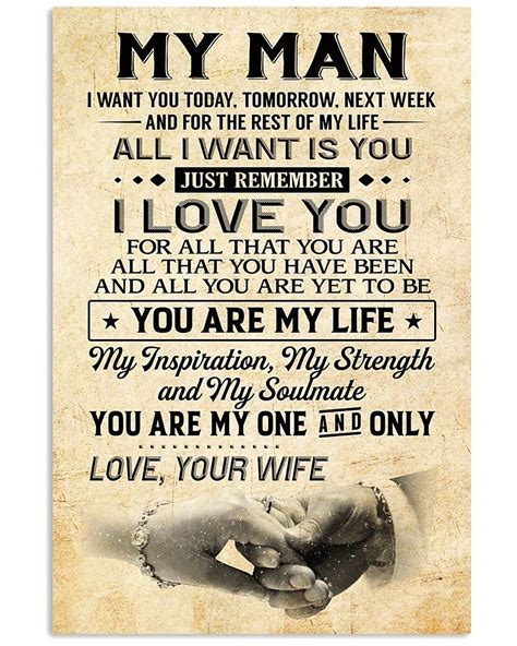 Perfect Gifts To My Husband Poster | Family Love Gifts | Love my husband quotes, Anniversary ...