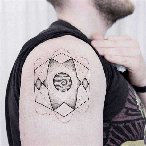 Jupiter and geometry tattoo by dogma noir - Tattoogrid.net