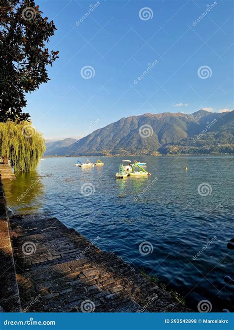 Lake Lago Maggiore in Locarno, Switzerland Stock Photo - Image of shore, morning: 293542898