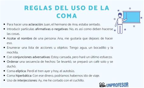 Reglas del uso de la coma - RESUMEN + EJEMPLOS!!