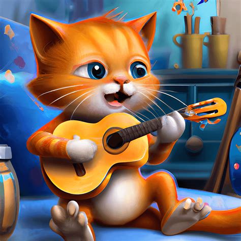 Adorable Orange Tabby Cat Playing · Creative Fabrica