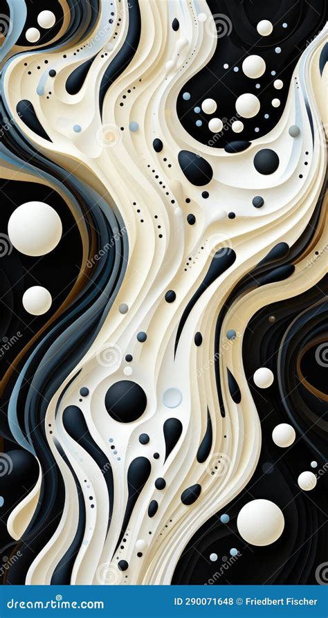 A Black and White Abstract Background with Bubbles. Stock Illustration ...