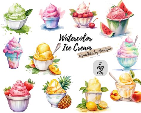 Watercolor Ice Cream Digital Download Wall Art - Etsy