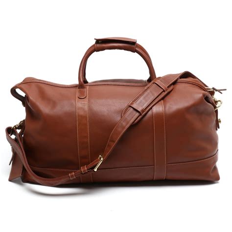 Coach Travel Collection British Tan Leather Weekender Duffel Bag | EBTH