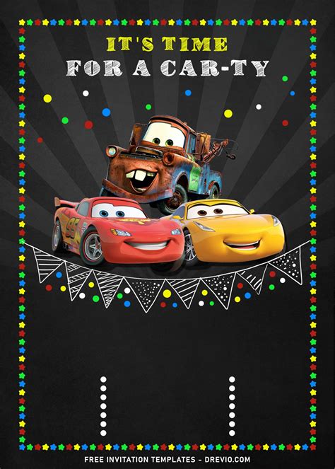 9+ Cars Lightning Mcqueen Birthday Invitation Templates | Download ...