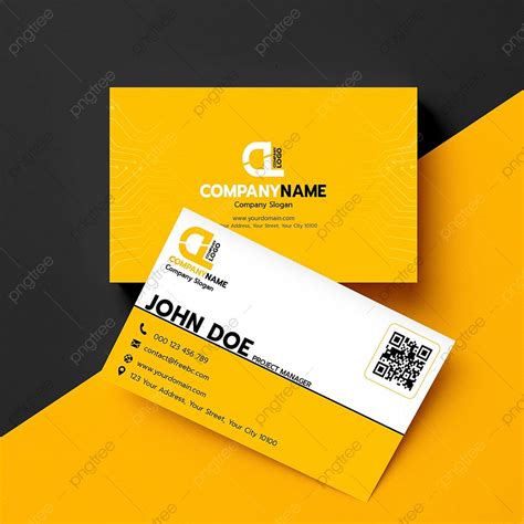 Business Card Orange And White Tone With Qr Code Template Download on Pngtree
