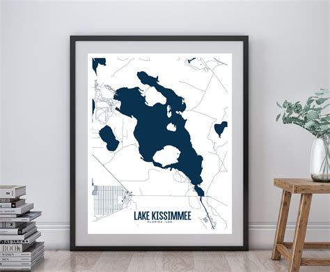 Lake Kissimmee Printable Map Lake Kissimmee Map Minimalist | Etsy