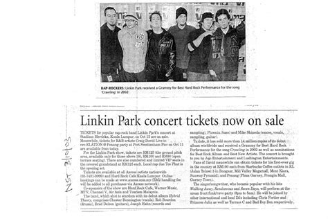 Linkin Park concert tickets now on sale – airasia Museum