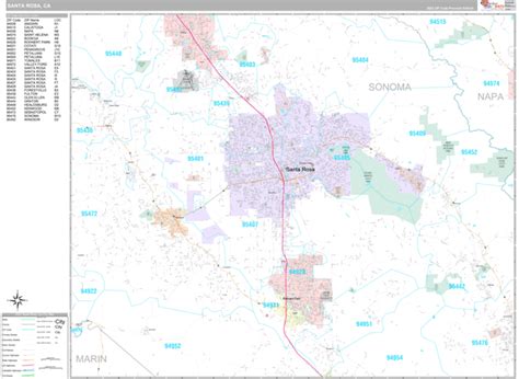 Santa Rosa California Zip Code Map - Emilie Nicolette