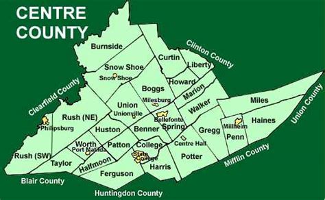 Centre County Pennsylvania Township Maps