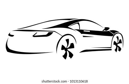 Electric Car Vector Silhouette Stock Vector (Royalty Free) 521414605