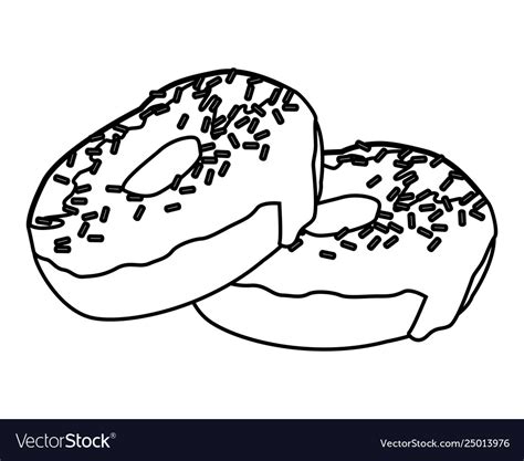 Delicious donuts icon black and white Royalty Free Vector