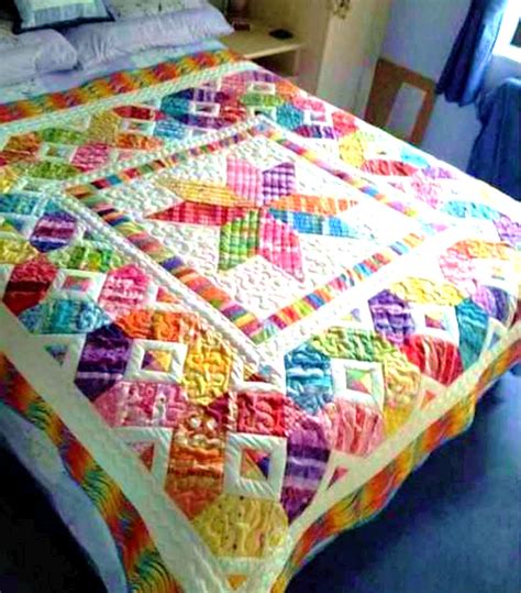 Colorful Crazy Quilt for DIY Fabric Crafts