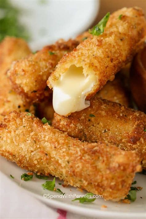 Homemade Cheese Sticks {Crispy & Gooey} - Spend With Pennies