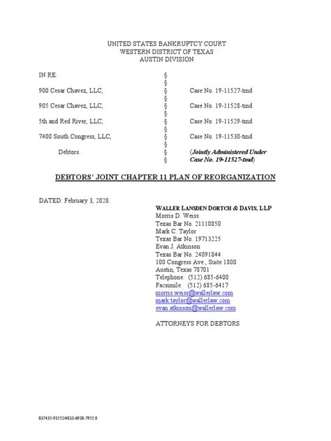 Reorganization plan | Bankruptcy In The United States | Chapter 11