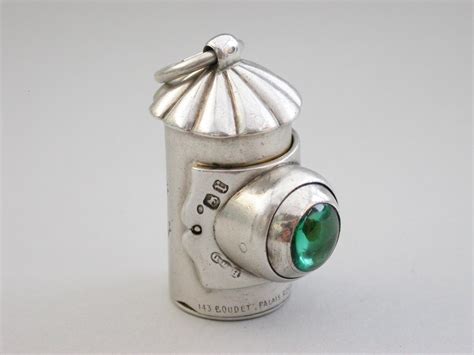 Victorian Novelty Silver Policeman's Bullseye Lantern Vinaigrette | BADA