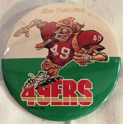 Vintage NFL San Francisco 49ers Cartoon Illustration Pin 1988 - Etsy