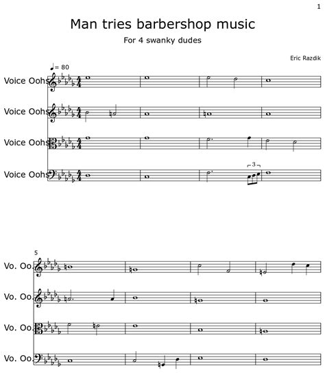 Man tries barbershop music - Sheet music for Voice Oohs