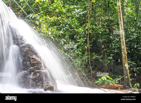 Waterfall at tropical forest Stock Photo - Alamy