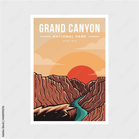 Grand Canyon National Park poster vector illustration design, canyon ...