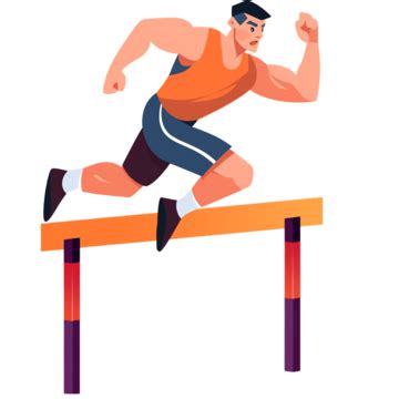 Flat Cartoon Asian Games Sports Character A Man Is Hurdling, Sports Meeting, Asian Games ...