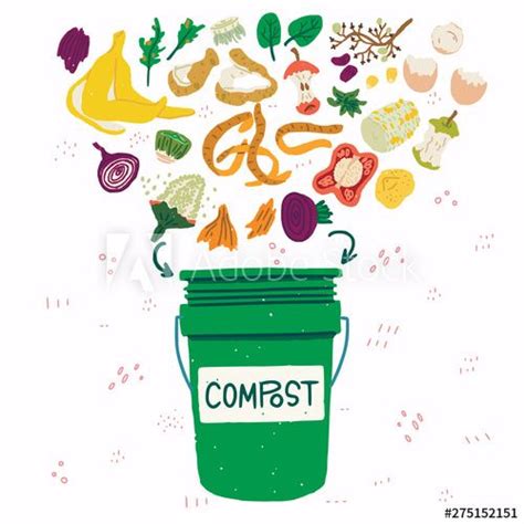 Compost bin with food scraps illustration | Compost casero, Compost, Compostaje