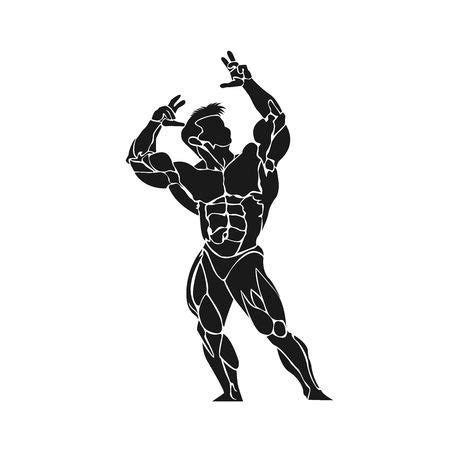 Bodybuilder posing icon | Gym art, Bodybuilding logo, Gym logo