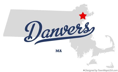 Map of Danvers, MA, Massachusetts