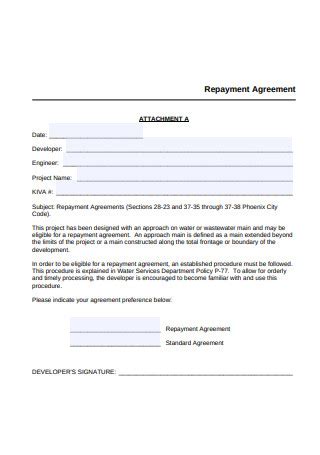 Repayment Agreement Letter Template