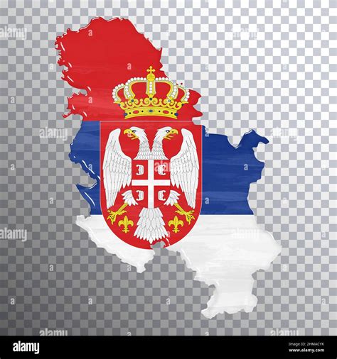 Serbia flag and map, transparent background, Clipping path Stock Photo - Alamy