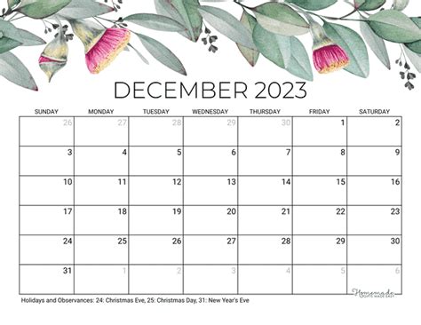 December 2023 & 2024 Calendar | Free Printable with Holidays