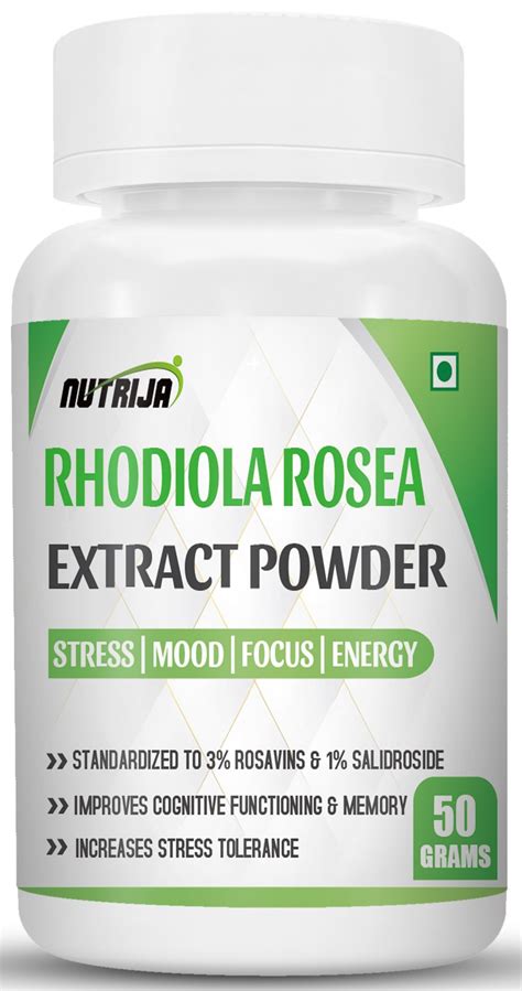 Buy NutriJa Rhodiola Rosea Root Extract Powder Supplement - 60 Capsules ...