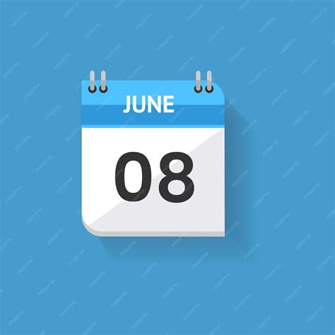 Premium Vector | Calendar june 8