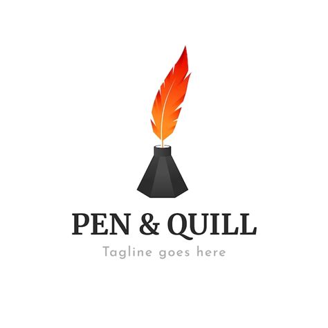 Free Vector | Quill pen logo design