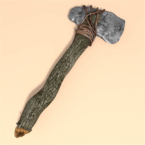 ancient prehistoric stone axe 3d c4d