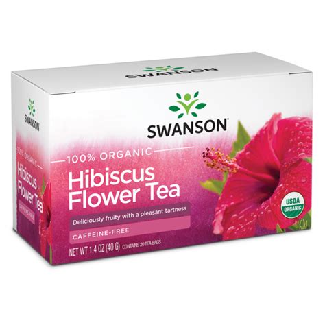 Organic Hibiscus Flower Tea - 20 bags - Swanson Health Products