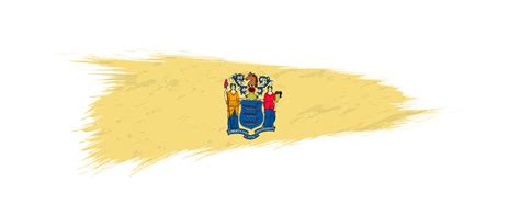 Flag of New Jersey US State in grunge brush. 22239088 Vector Art at ...