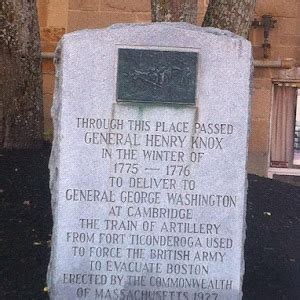 Read the Plaque - General Knox and the Fort Ticonderoga Artillery