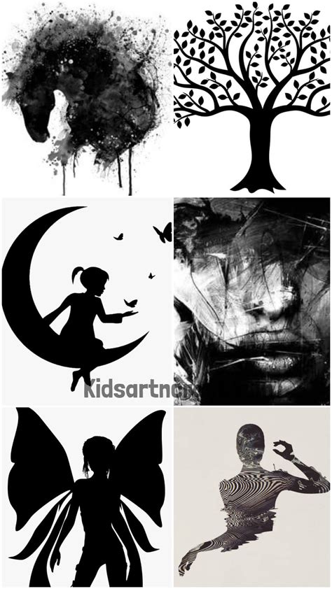 Black and White Silhouette Paintings - Kids Art & Craft