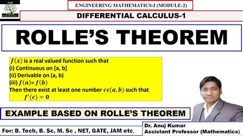 Rolle's Theorem | Rolle's Theorem Engineering Mathematics | Rolle's ...