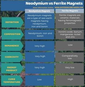 Difference Between Neodymium and Ferrite Magnets | Compare the ...