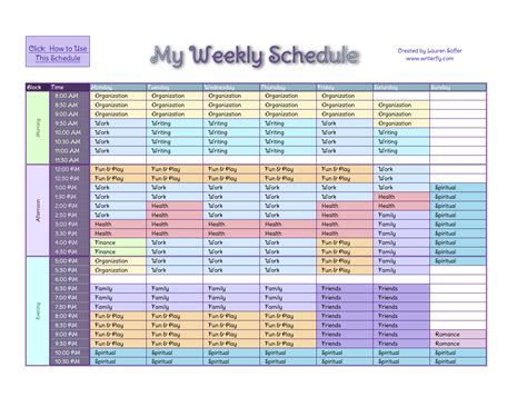 Time Management Chart Template